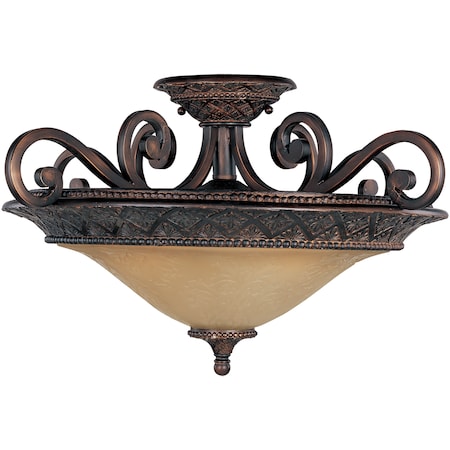 Symphony 3-Light 22.5 Wide Oil Rubbed Bronze Semi-Flush Mount Light